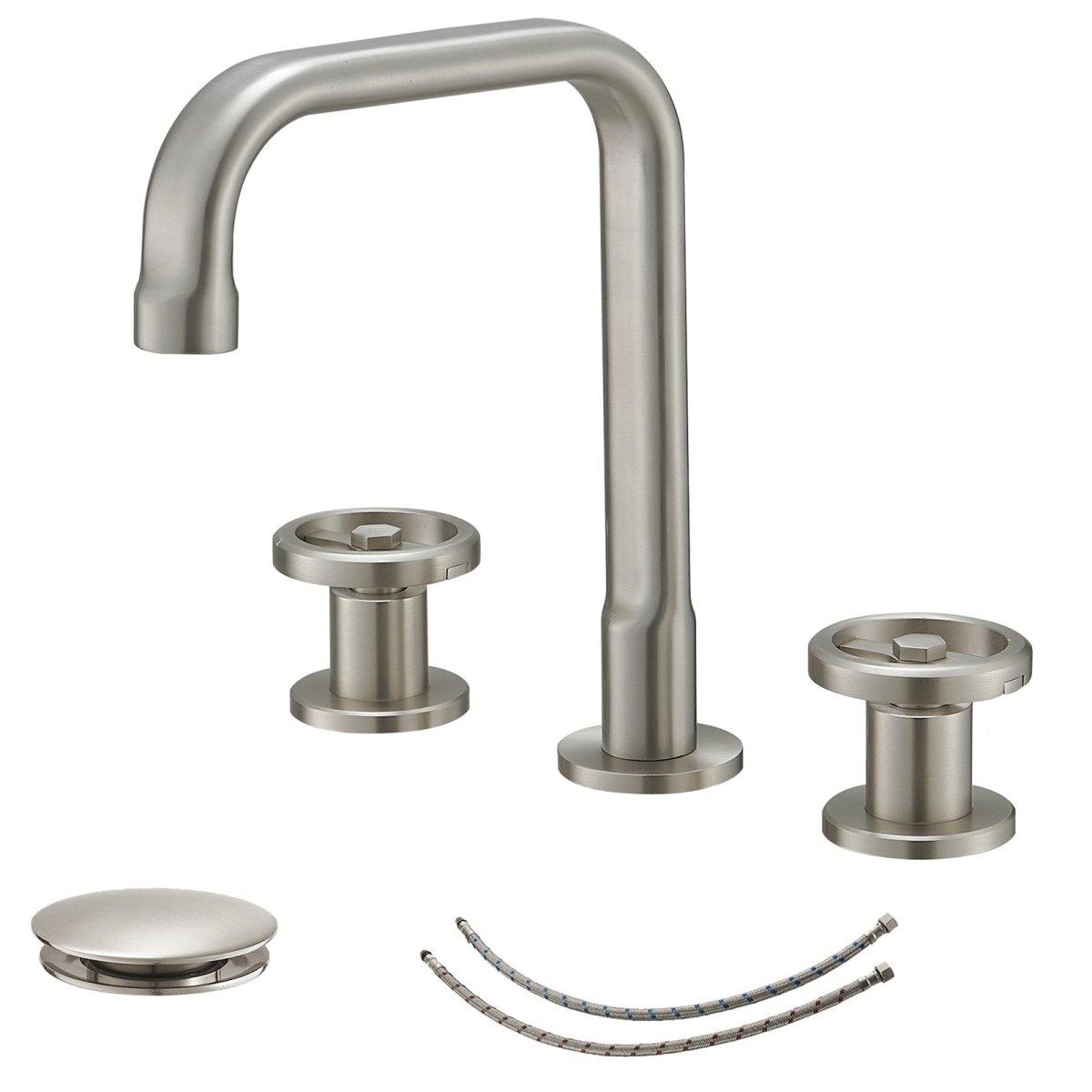 8 in. Widespread Double Handle High-Arc Bathroom Faucet Nickel