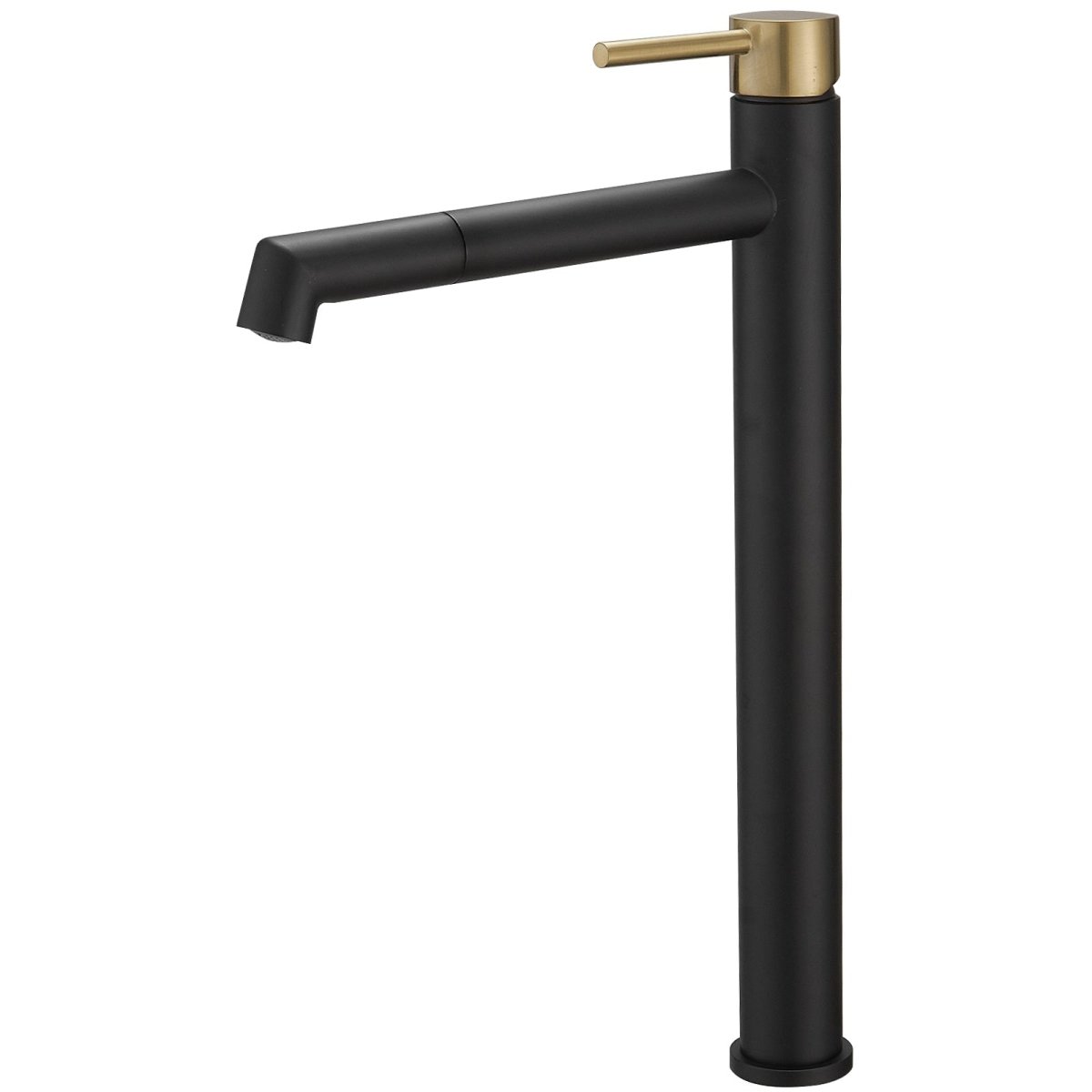 Single Hole Single Handle Bathroom Vessel Faucet Black Gold