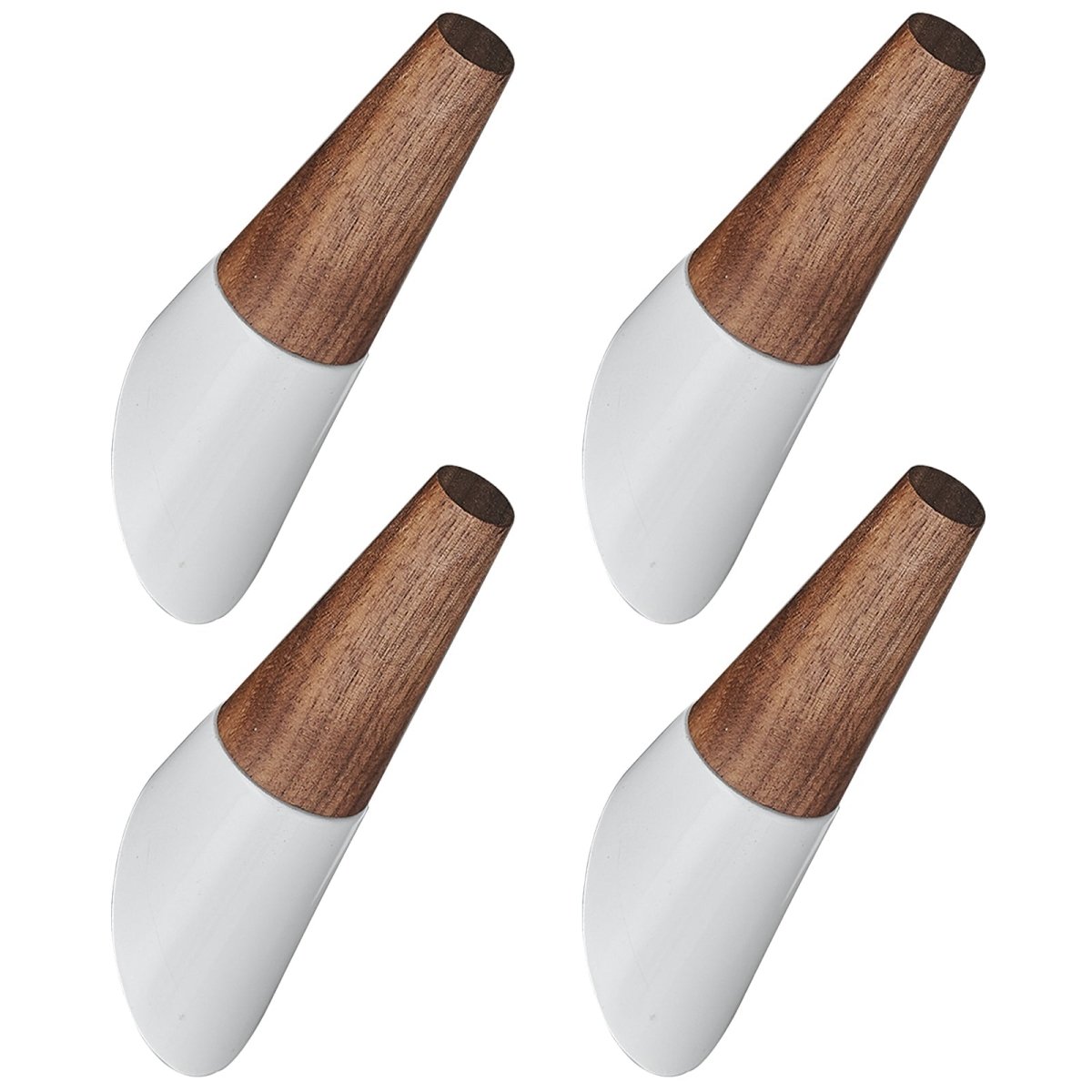 4 Pack Wood Bathroom Robe Coat Towel Hook in White