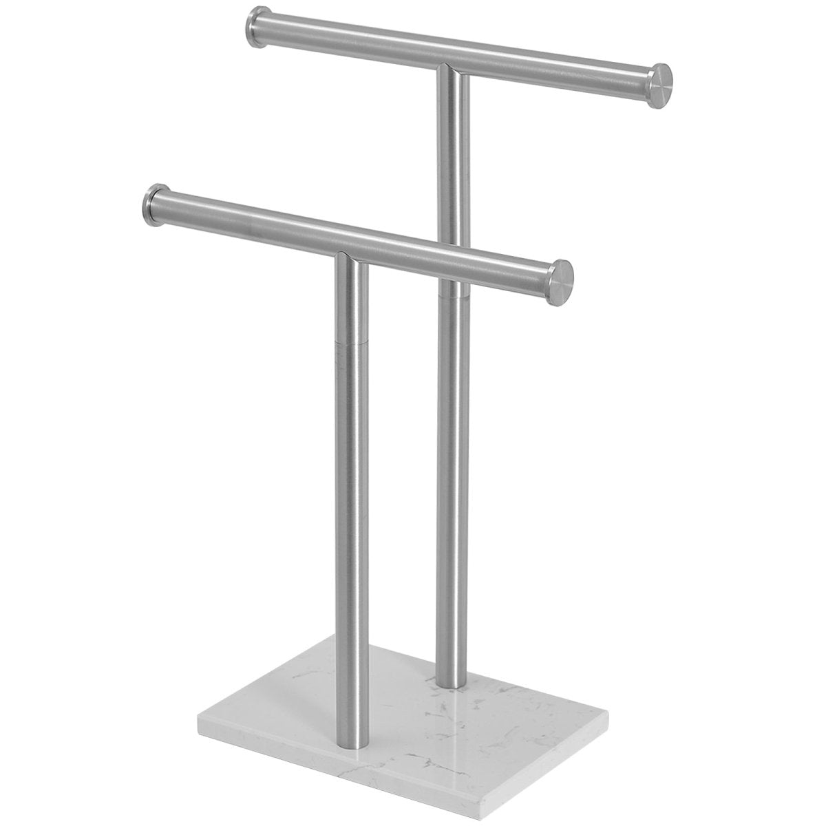 Freestanding Toilet Paper Holder with Natural Marble Base Nickel