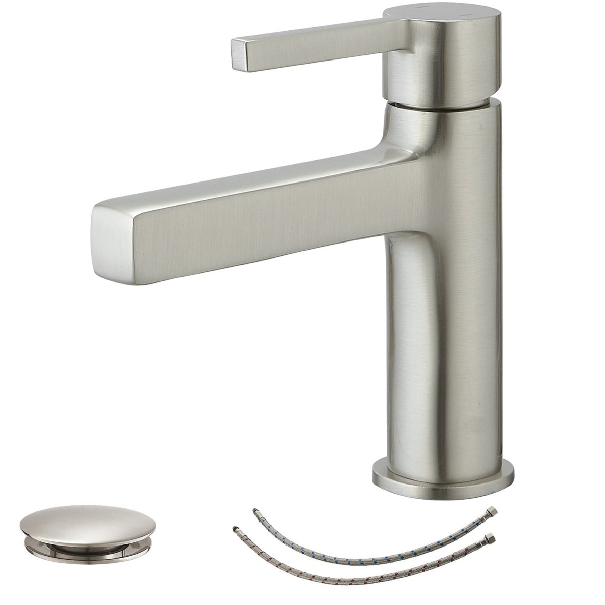 Single Handle Bathroom Faucet Drip-Free Faucet Brushed Nickel