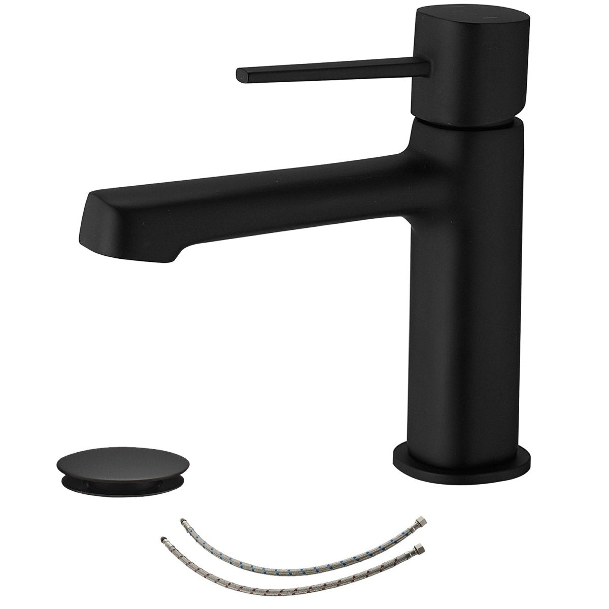 Single Handle Single Hole Modern Bathroom Faucet Matte Black