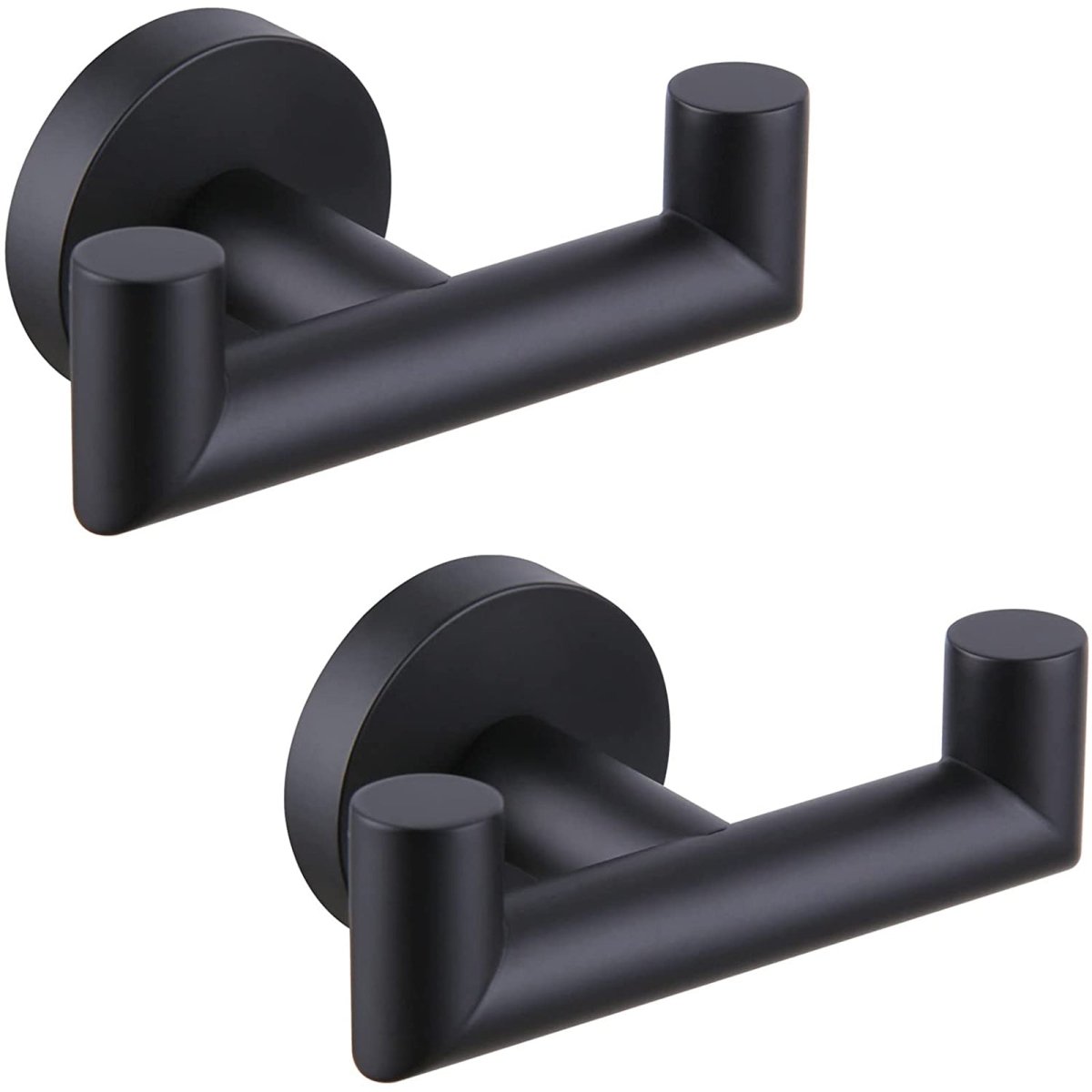 Wall Mount Double Towel Hook Bathroom Hand Tower Hanger Black