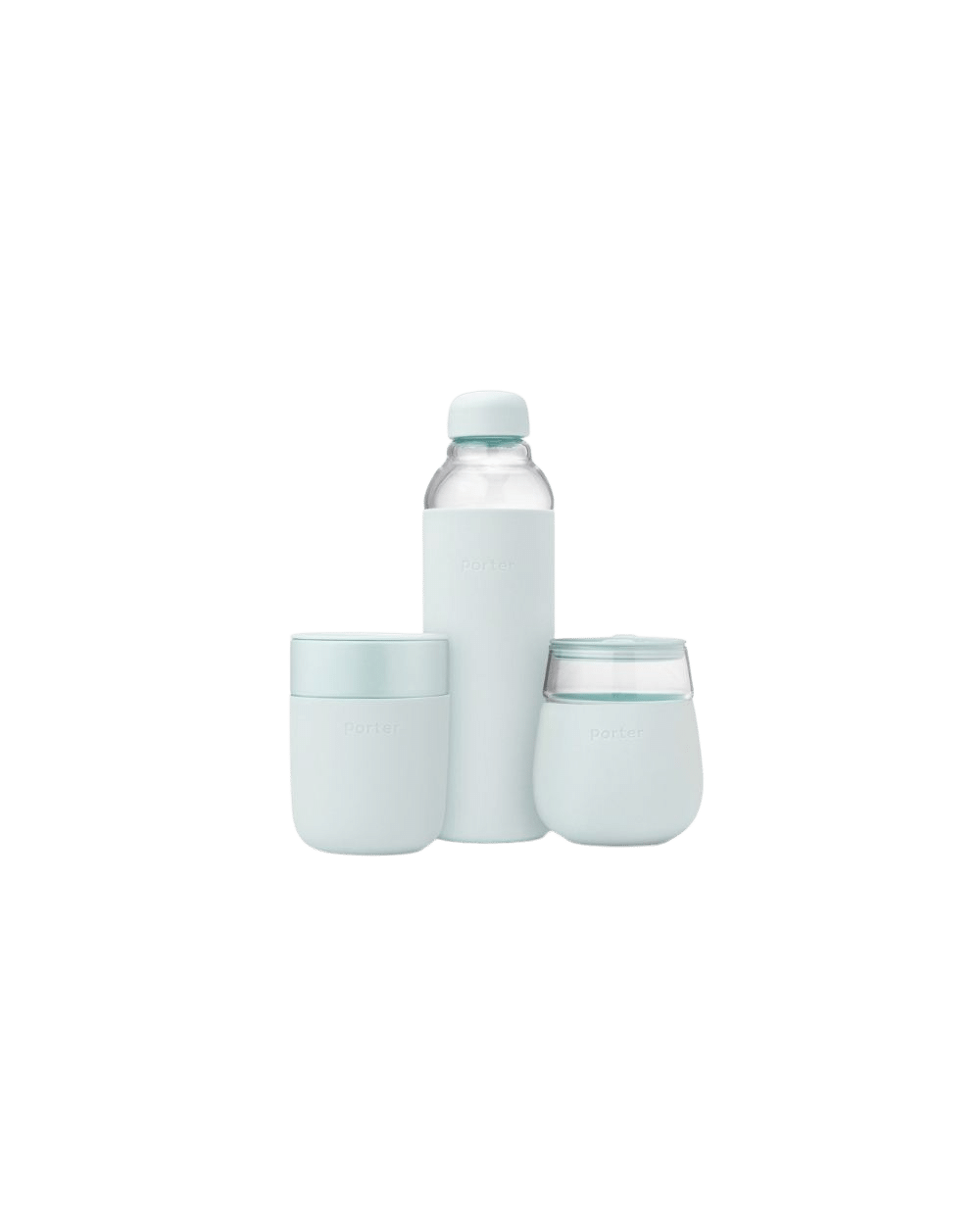 Classic Drinkware Set / Reusable Water Bottle + Mug / BPA-Free + Microwave & Dishwasher Safe, FDA / LFGB Approved (Mint Green) / Porter by W&P