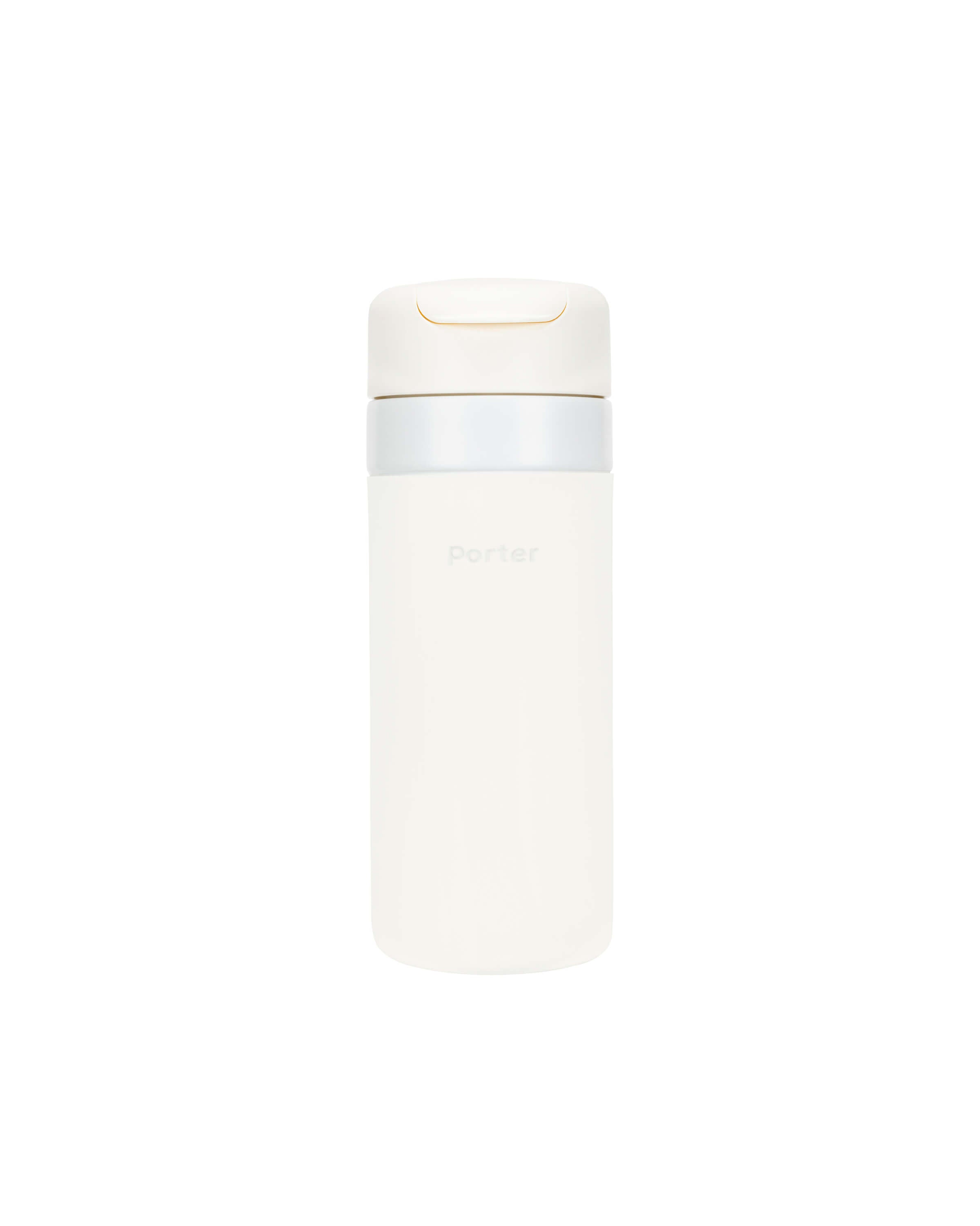 Insulated Travel Ceramic Reusable Bottle (Cream, 16 Oz.) / Double-Wall, Vacuum-Insulated Keeps Drinks Hot for 16 Hours and Cold for 24 Hours / Porter by W&P