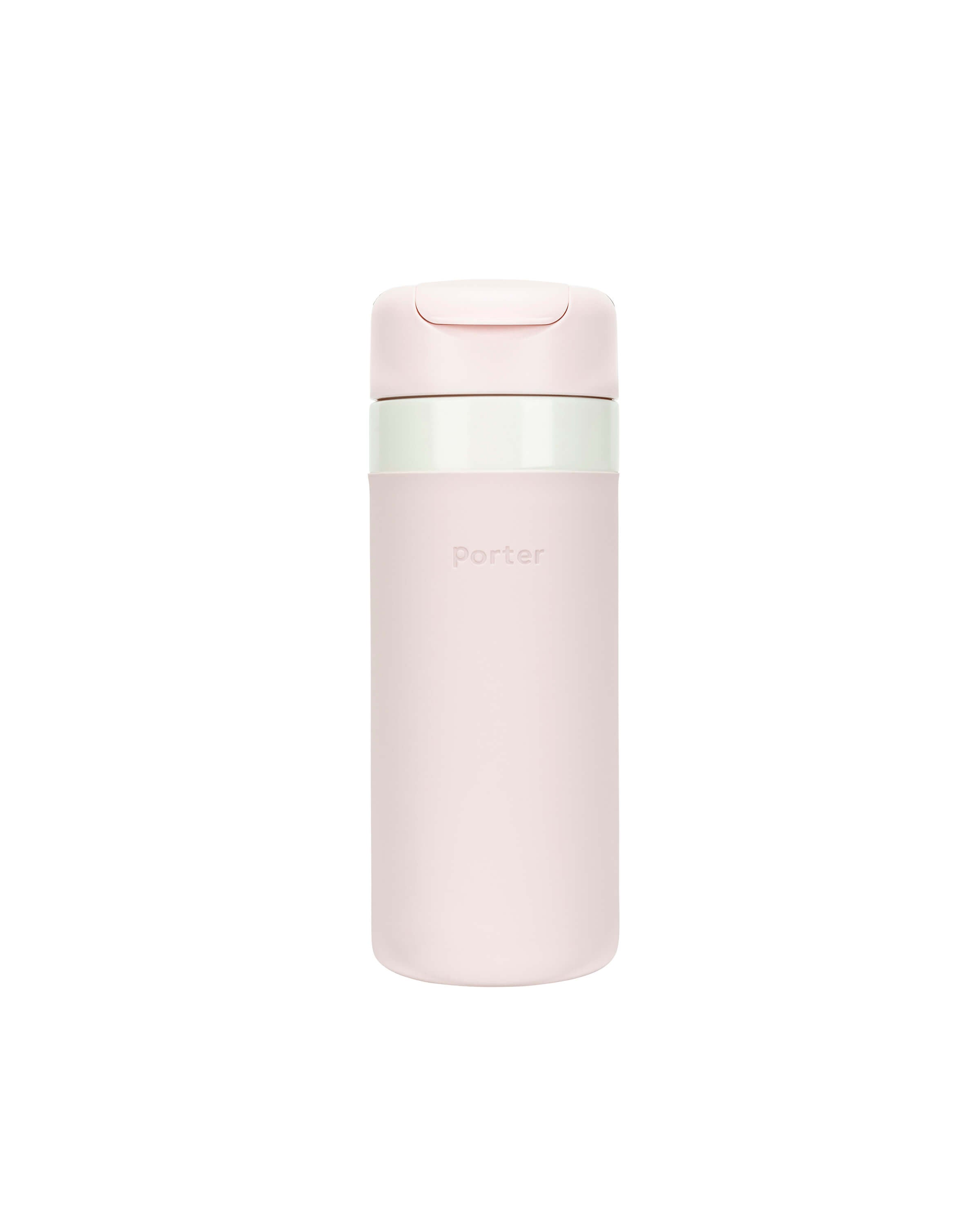 Insulated Travel Ceramic Reusable Bottle (Blush Pink, 16 Oz.) / Double-Wall, Vacuum-Insulated Keeps Drinks Hot for 16 Hours and Cold for 24 Hours / Porter by W&P