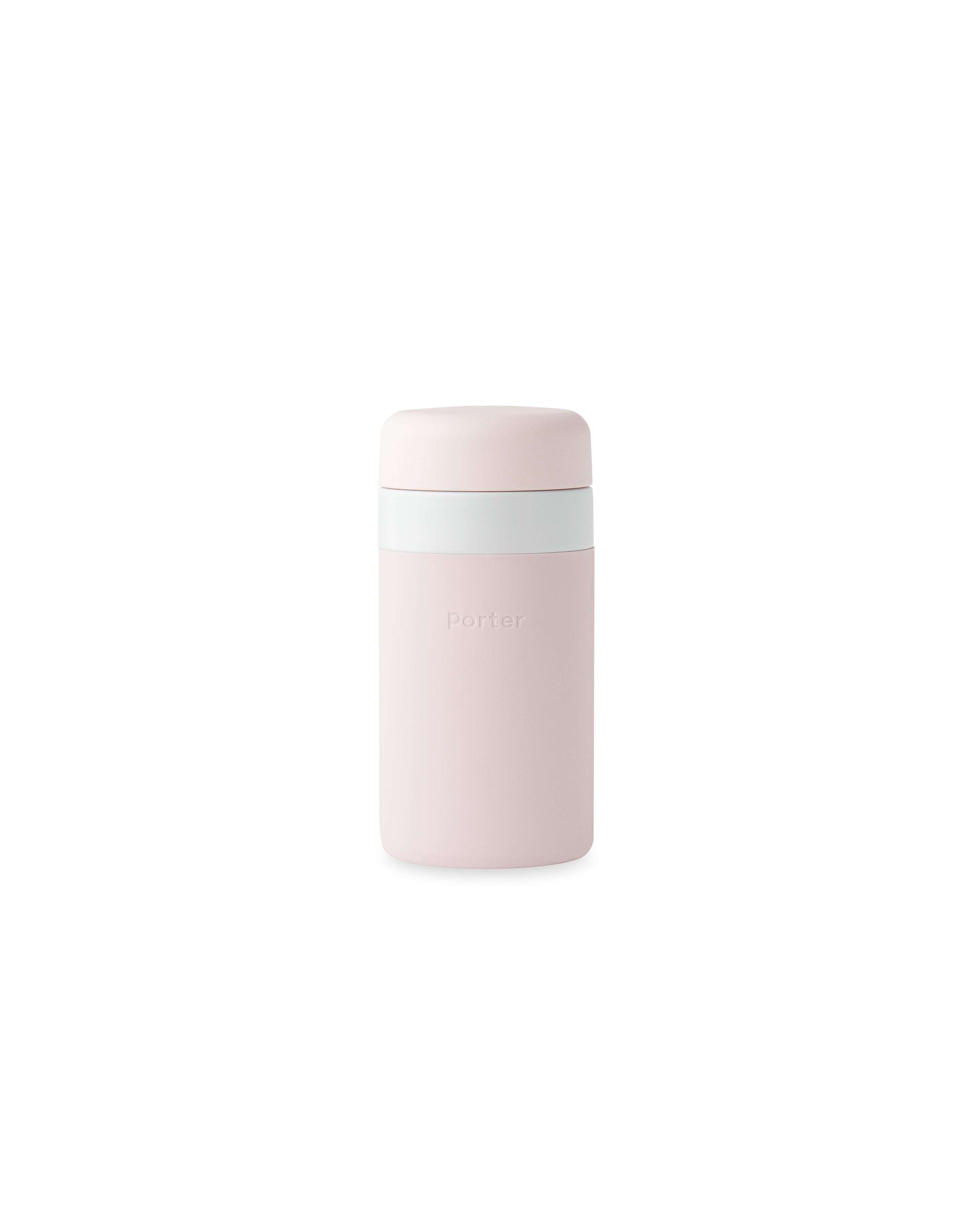 Insulated Ceramic Reusable Bottle (Blush Pink, 12 Oz.) / Double-Wall, Vacuum-Insulated Keeps Drinks Hot for 12 Hours and Cold for 24 Hours / Porter by W&P