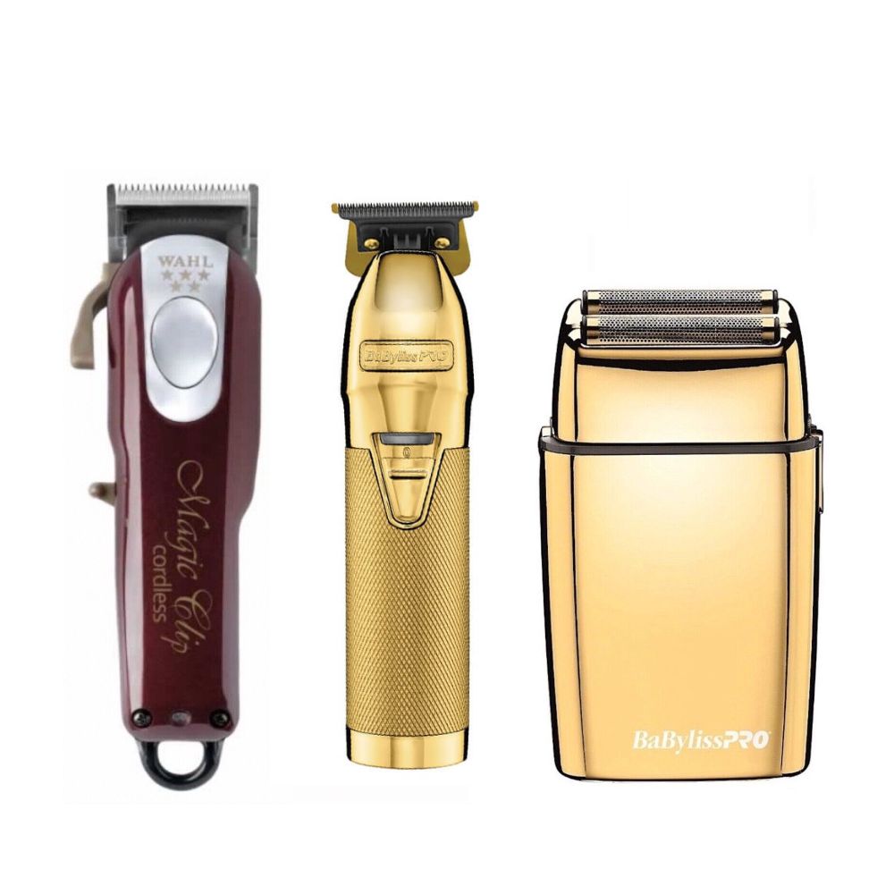 Wahl 5-Star Magic Clipper & BaBylissPRO GoldFX Skeleton Trimmer with Double Foil Shaver