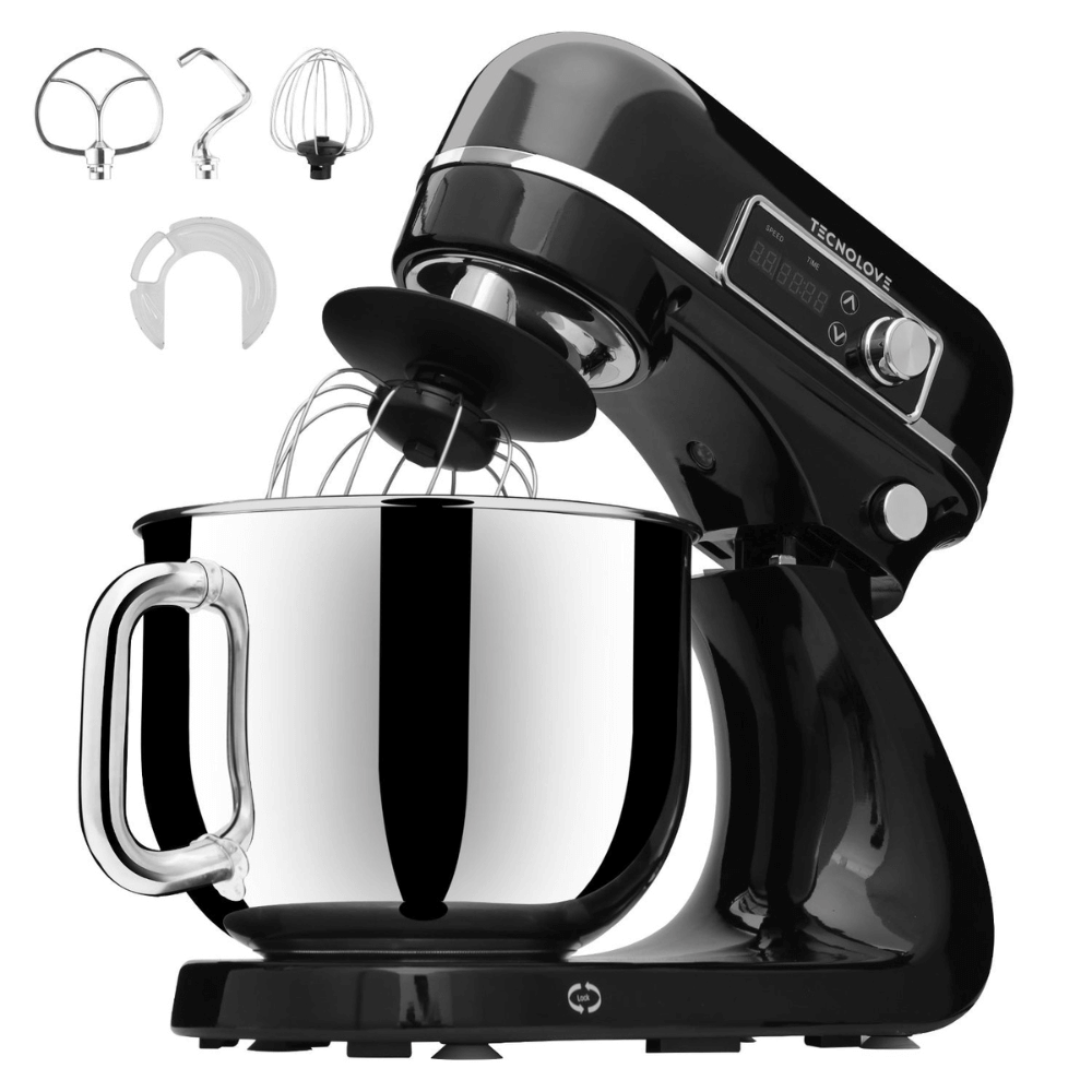 Tecnolove 6-Quart 12-Speed Stand Mixer - All Metal with Mixing Bowl